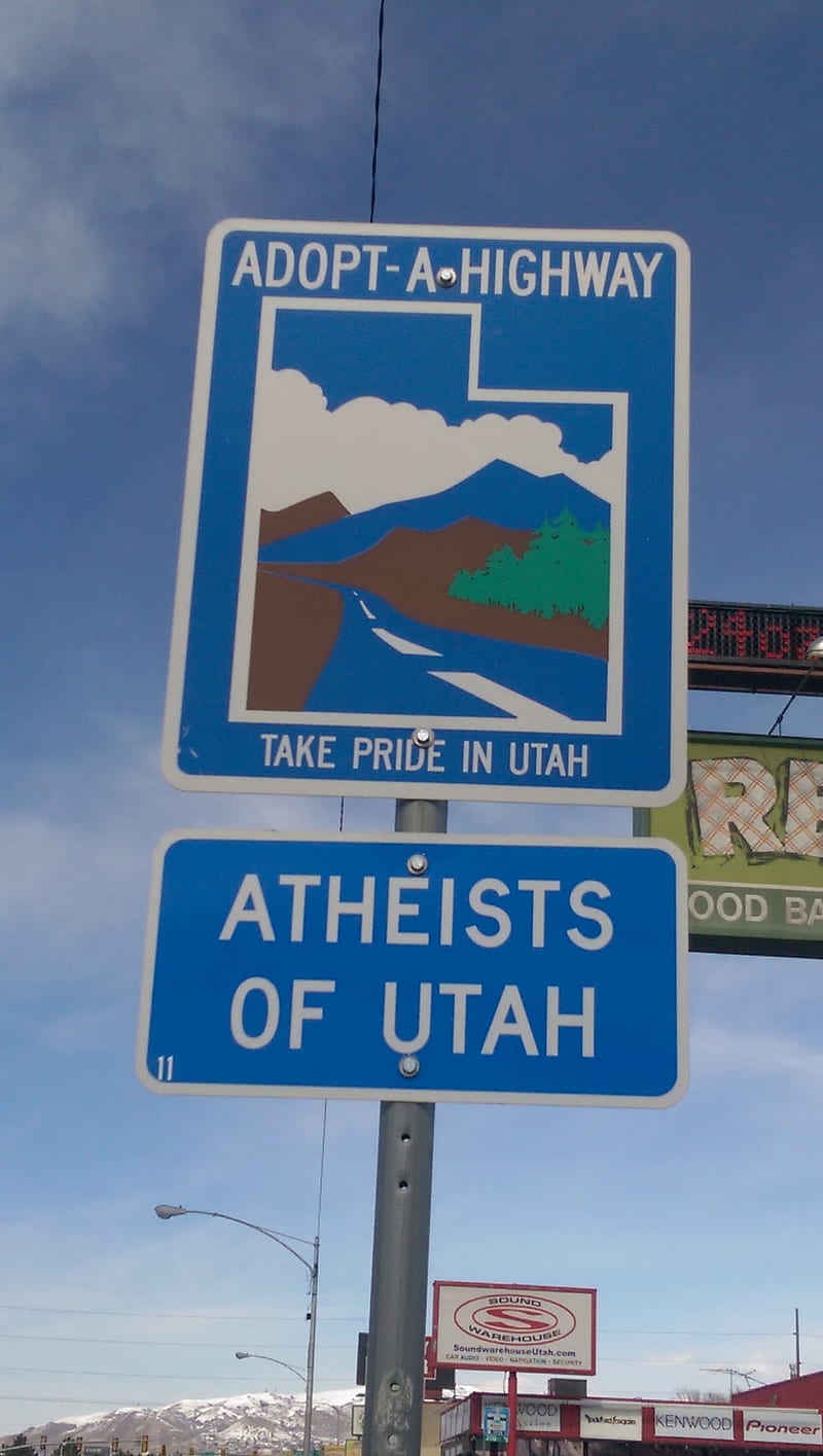 Atheists of Utah, funny, mormons, religious, signs, HD phone wallpaper