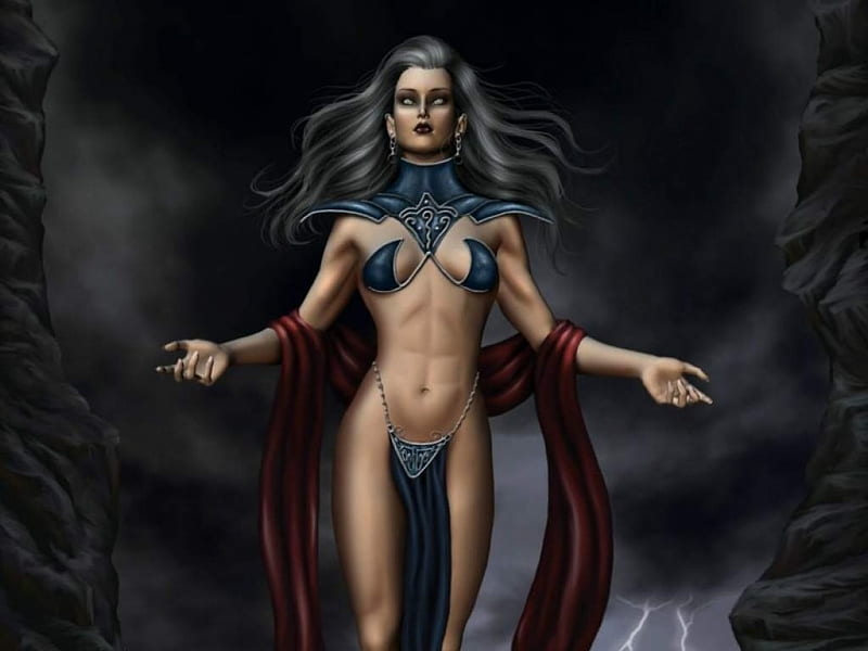 Evil goddess, fantasy art, goddess, HD wallpaper