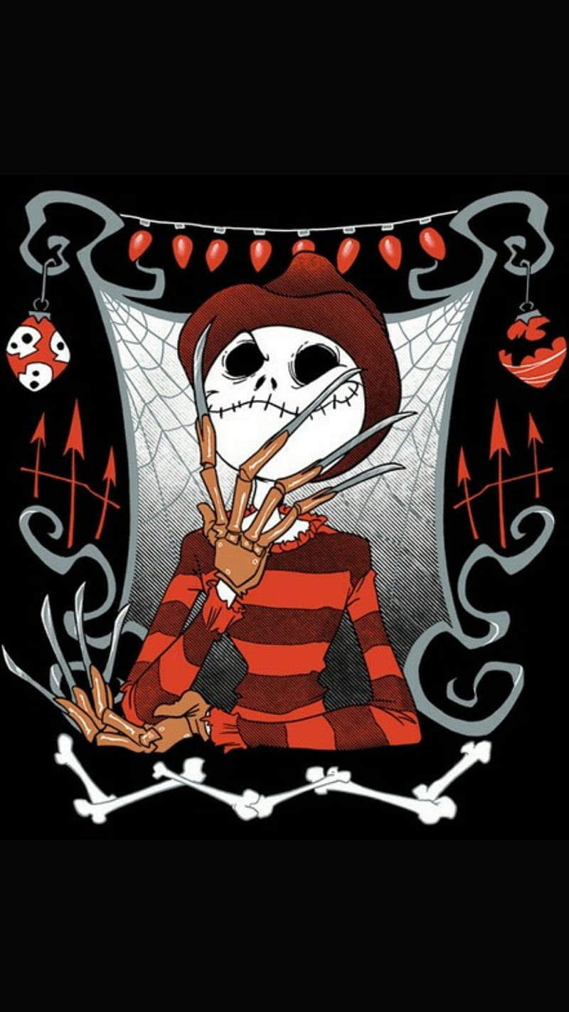 Freddy Jack, funny, halloween, halloween jack, jack skellington, nightmare, scary, HD phone wallpaper