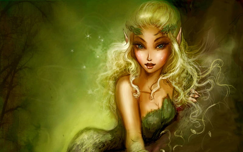 Dryad, fantasy, magic, elf, fairy, HD wallpaper