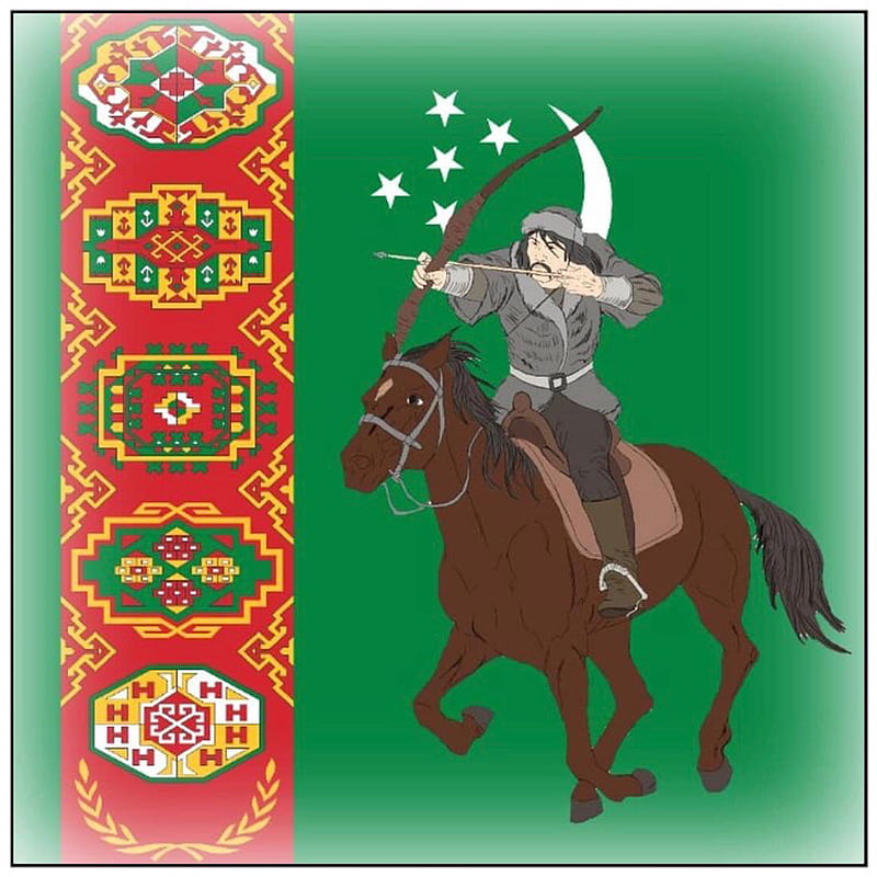 Turkmenistan, flag, turk, turkistan, turkiye, turkmen, HD phone wallpaper