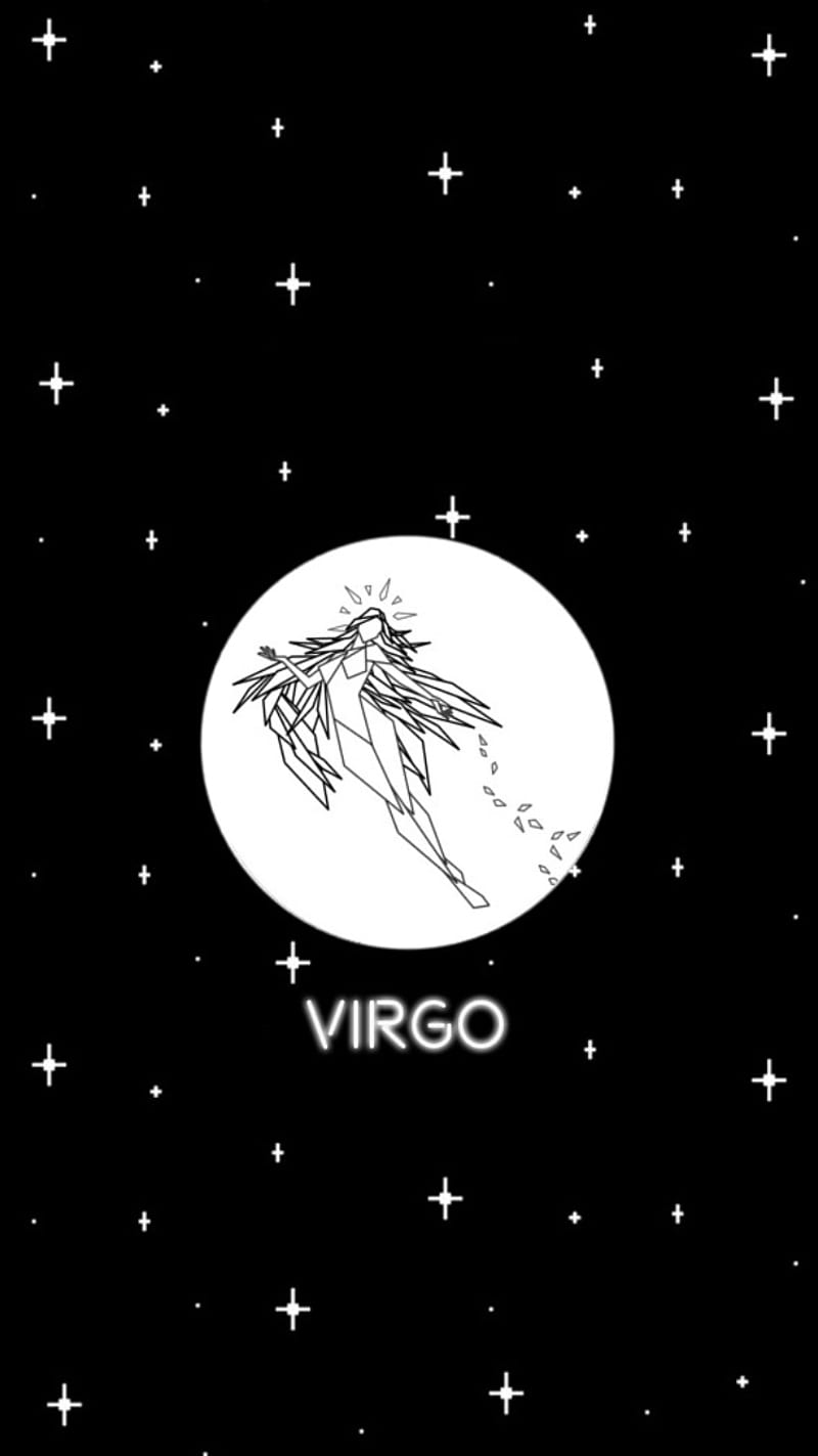 Virgo Stars, zodiac, dragon, love, ball, os, black, back, moon, symbols, symbol, HD phone wallpaper