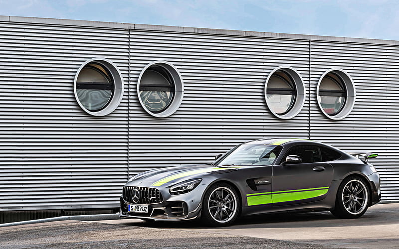 2020, Mercedes-AMG GT R Pro, front view, new race car, tuning, silver GT R Pro, Mercedes, HD wallpaper