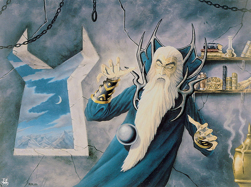 Saroumane Wizard, art, 3d, painting, wizard, HD wallpaper