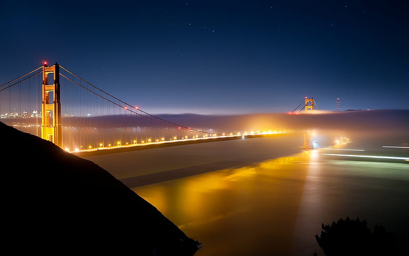 Golden Gate Bridge At Night, HD wallpaper