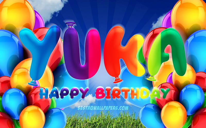 Happy Birtay Yuka Colorful Balloon Frame Female Names Yuka Name Purple Background Hd Wallpaper Peakpx