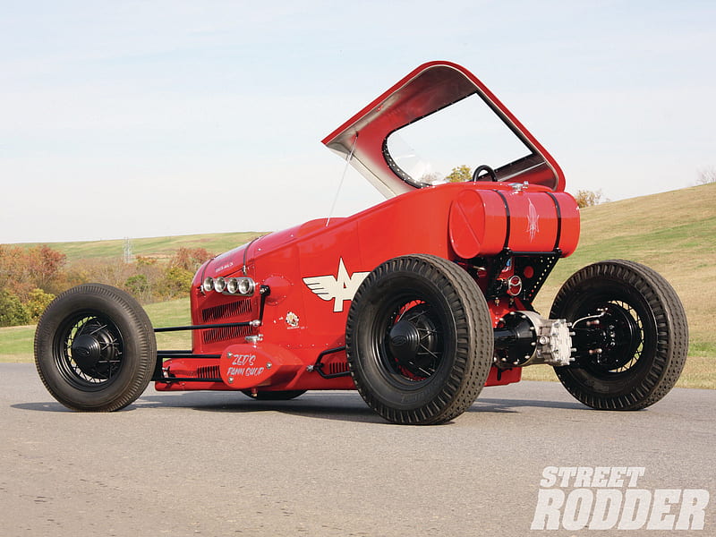 The Thimble Drome Special, red, cool, ford parts, scratch, black wheels, HD wallpaper