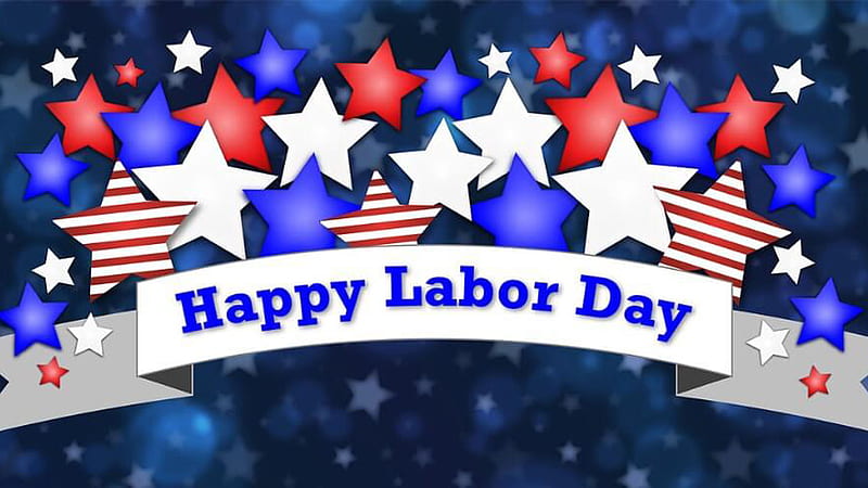 Happy Labor Day Word In Red Blue White Stars Background Labor Day, HD wallpaper