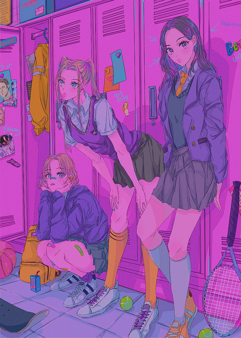 anime, anime girls, original characters, vertical, Najuco, HD phone wallpaper