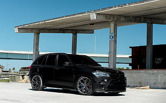 BMW X5M, tuning, 2018 cars, Vossen Wheels, HC-3, black X5M, BMW, HD wallpaper