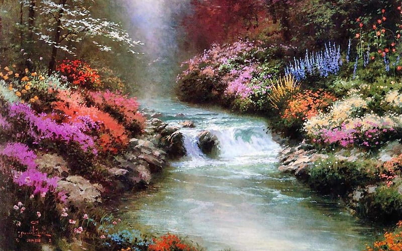 1920x1080px, 1080P free download | Spring Stream Waterfall, stream ...