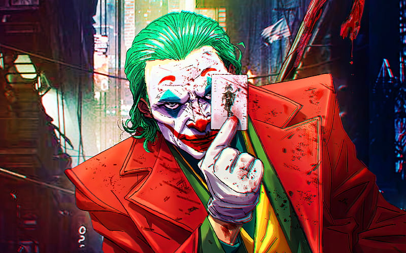 Joker mask playing cards, supervillain, drawn Joker, fan art, creative, Joker , artwork, Joker, HD wallpaper