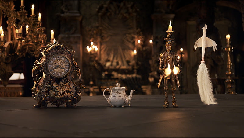 Beauty And The Beast Movie Cogsworth Mrs Potts Lumiere, beauty-and-the-beast, 2017-movies, movies, HD wallpaper
