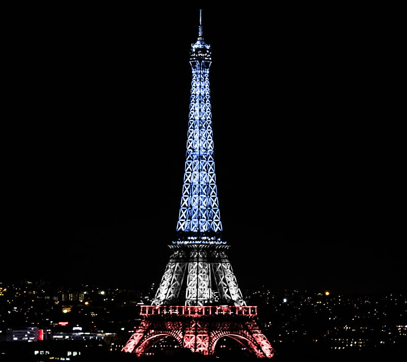 Eiffel Tower, color, night, paris, tower, HD wallpaper