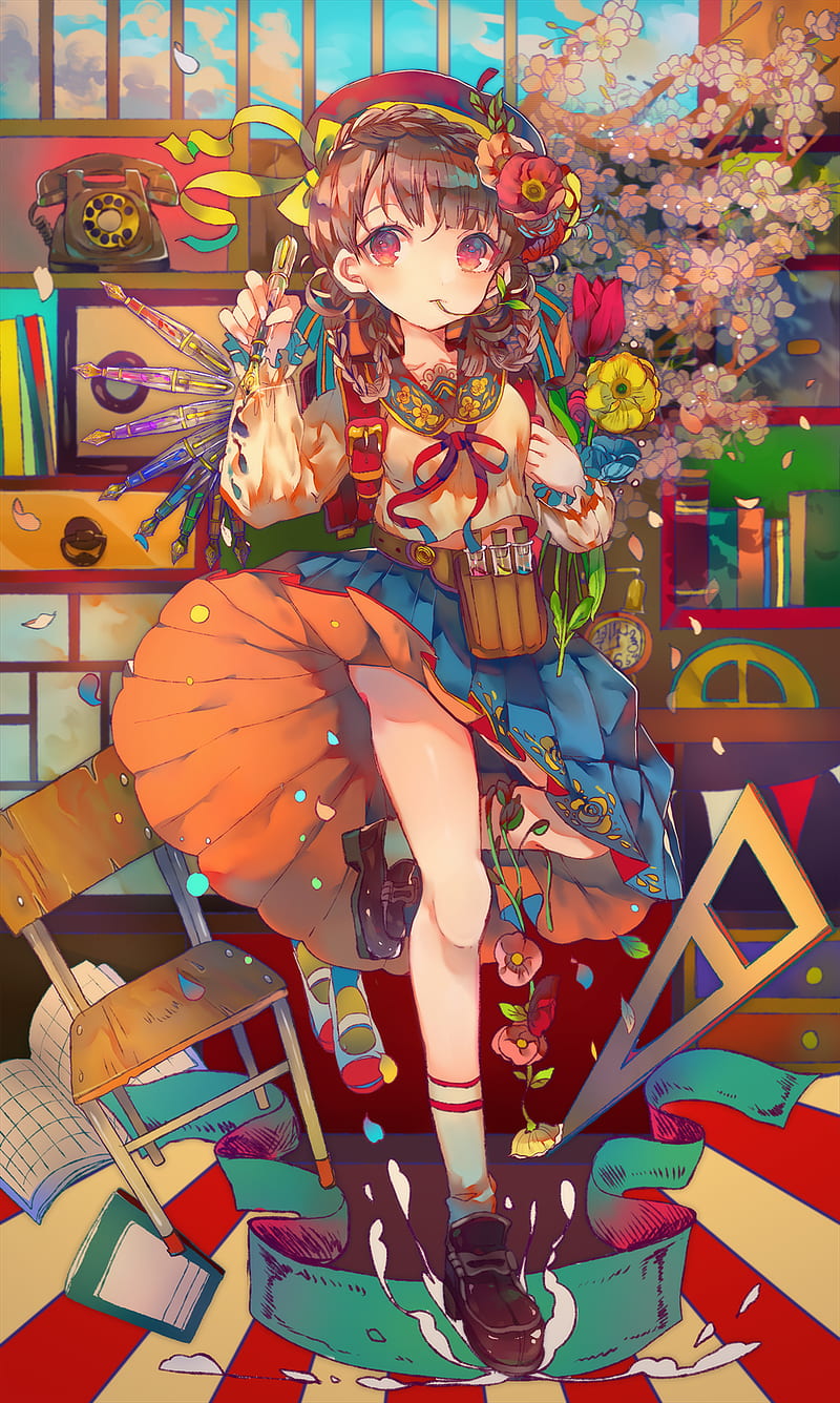anime, anime girls, colorful, legs, HD phone wallpaper