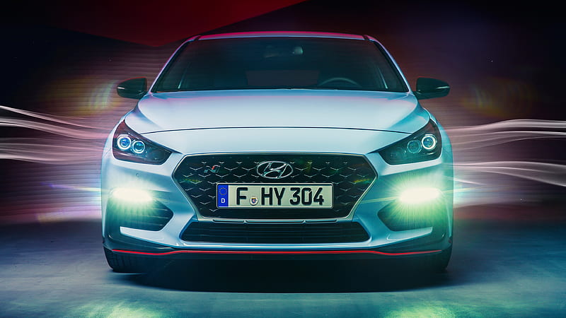Hyundai i30 N, headlights, 2018 cars, korean cars, Hyundai, HD wallpaper