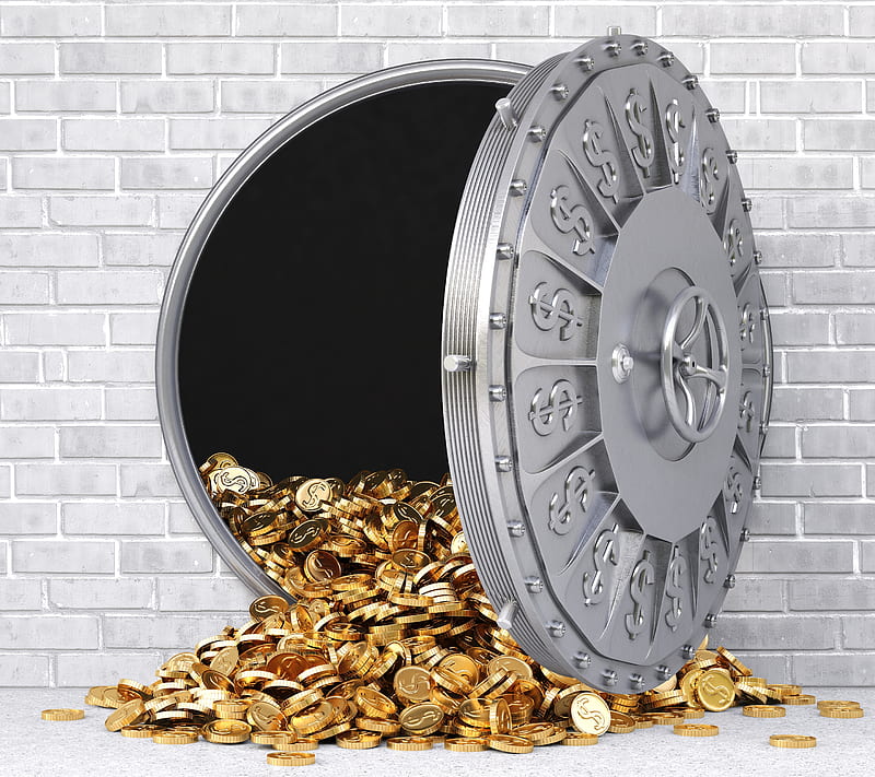 Safe, coin, gold, lock, metal, money, ztaxes, HD wallpaper