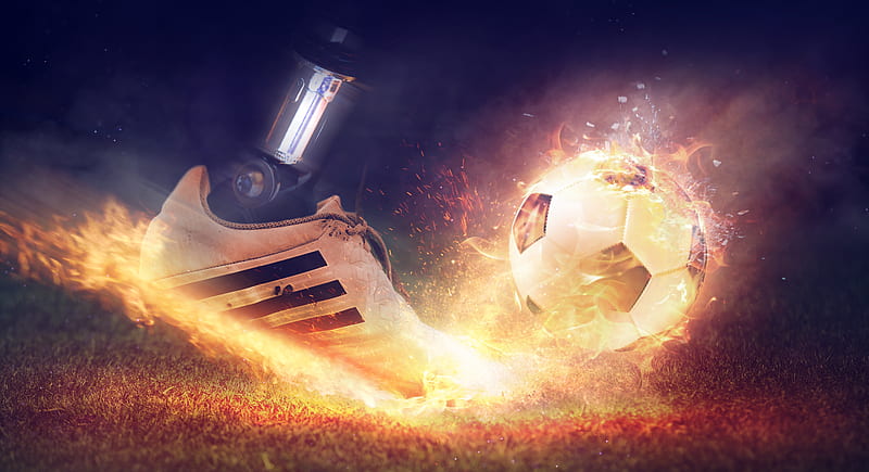 Football Shoe Fire Smoke , football, esports, shoe, fire, smoke, HD wallpaper