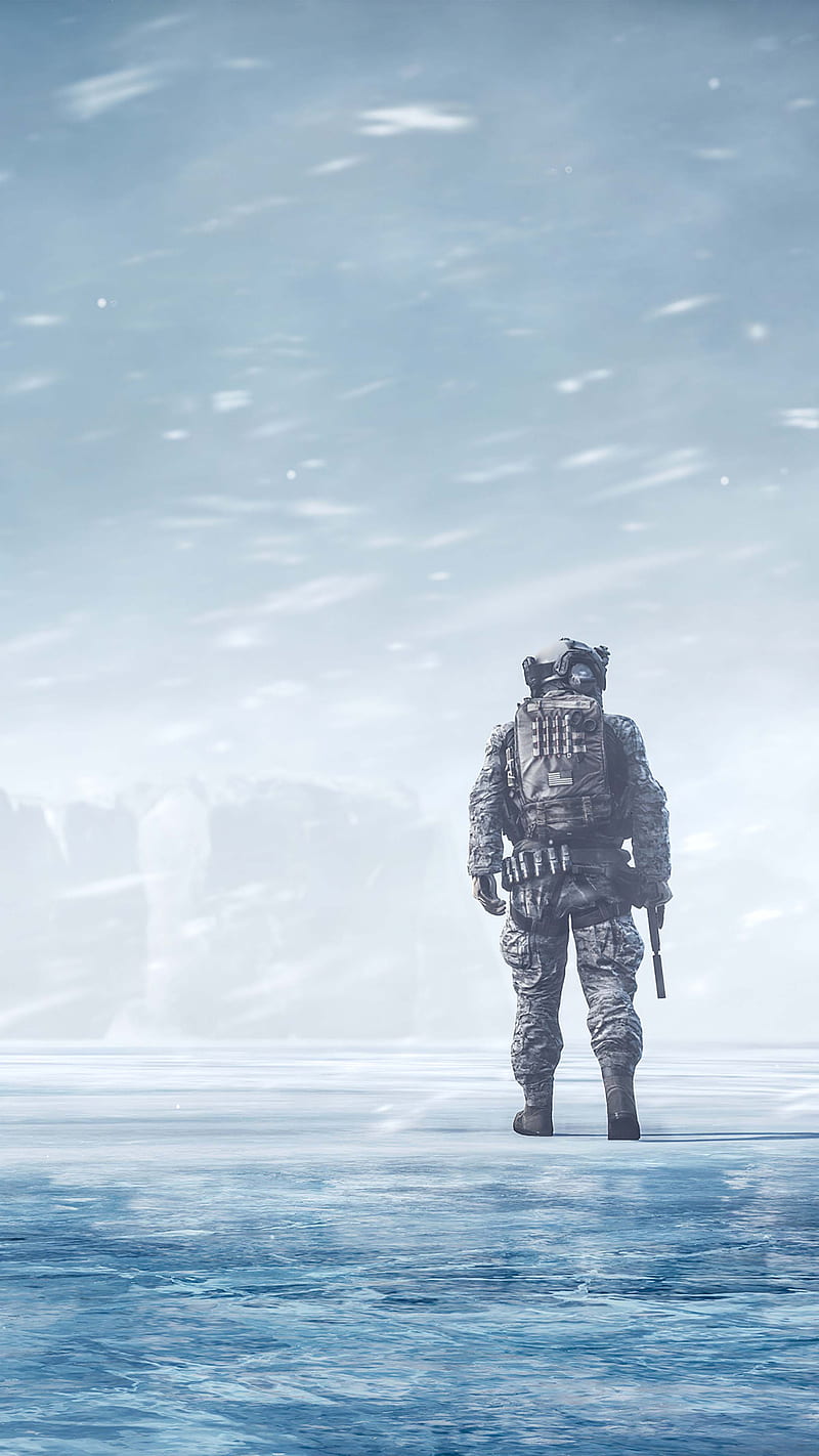Battlefield 4 Soldier Winter Snow 2020 Ultra Mobile, HD phone wallpaper