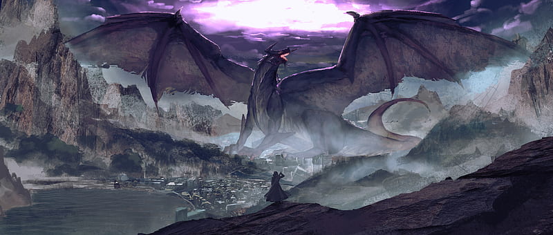 Dragon Warrior Fantasy Digital Art , dragon, artist, artwork, digital-art, creature, HD wallpaper