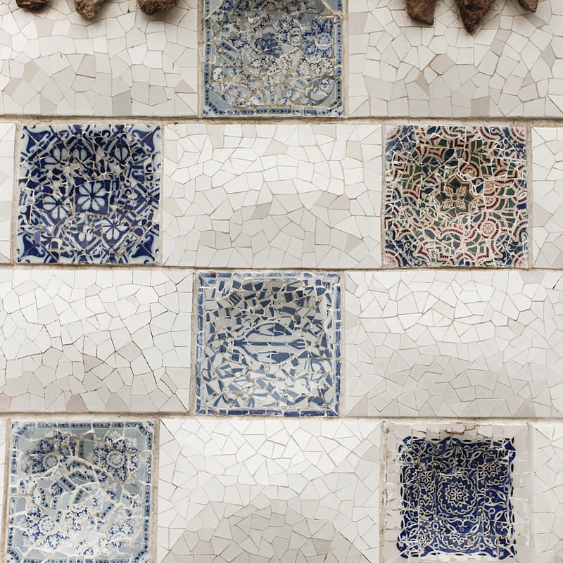Gaudi Parc Ceramics, bercelona, pfurman, wall, HD phone wallpaper