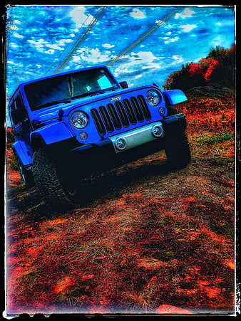 Jeep, blue, nature, rock, trail, wrangler, HD phone wallpaper | Peakpx