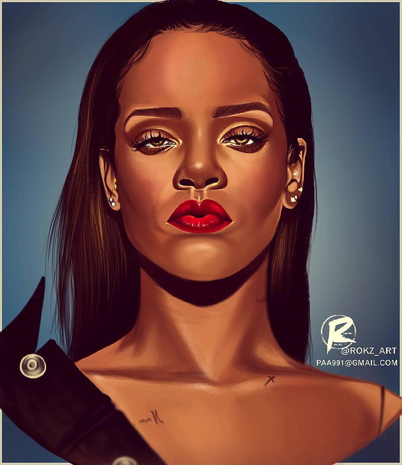 Rihanna, artwork, cartooning, music, people, HD phone wallpaper | Peakpx