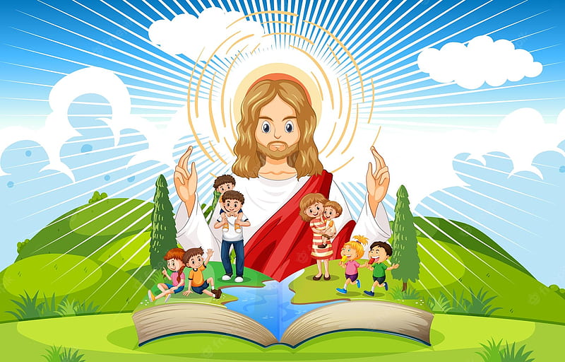 Jesus Children . Vectors, Stock & PSD, Cartoon Jesus, HD wallpaper