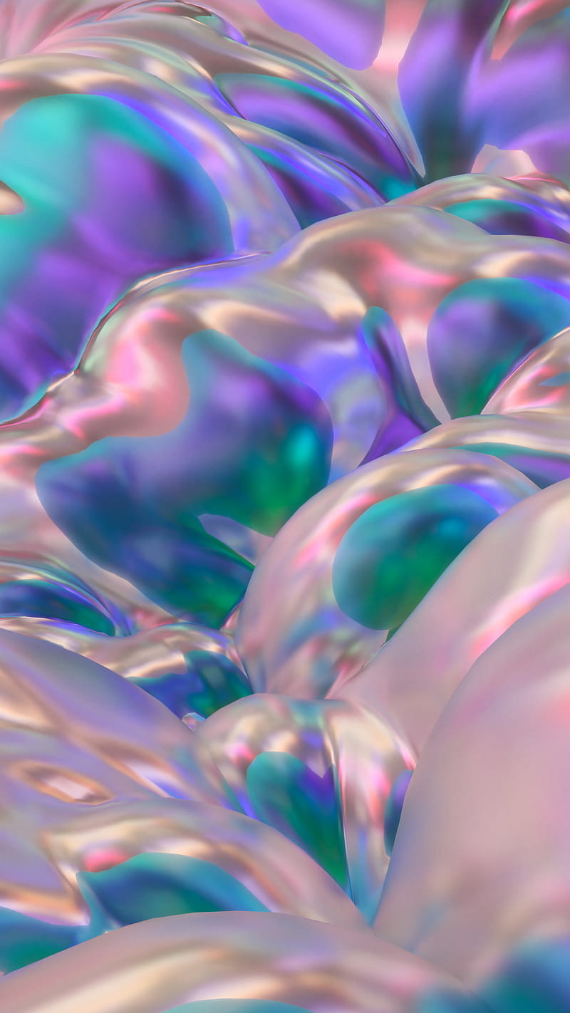 Glass Bubbles 11, 3D, Alastair, abstract, blue, glossy, glow, green, metal, minimal, pastel, purple, reflection, silver, smooth, texture, vibrant, HD phone wallpaper