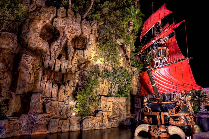 Treasure Island, water, ship, head, horn, game, wood, sail, HD wallpaper