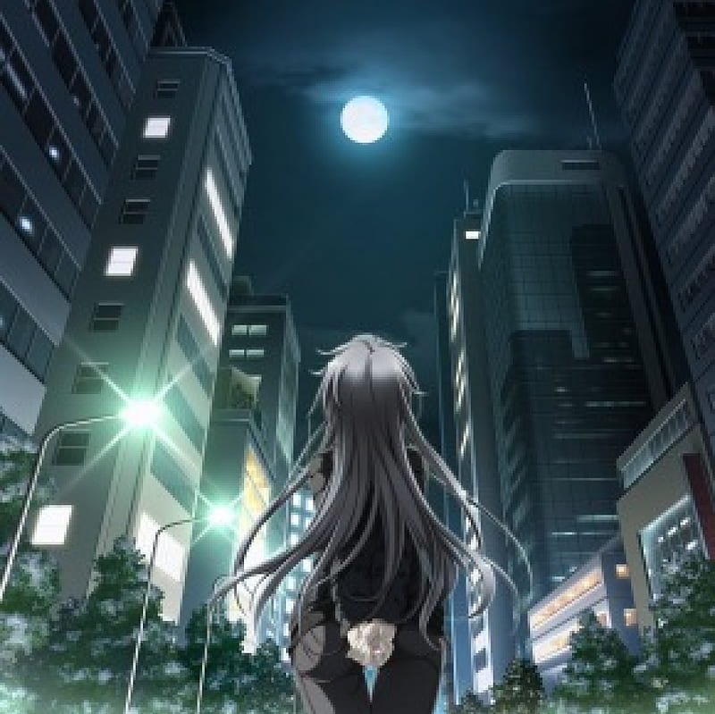 Premium Photo  Cute anime woman looking at the cityscape by night