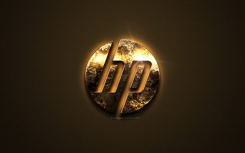 HP gold logo, Hewlett-Packard, creative art, gold texture, brown carbon  fiber texture, HD wallpaper | Peakpx