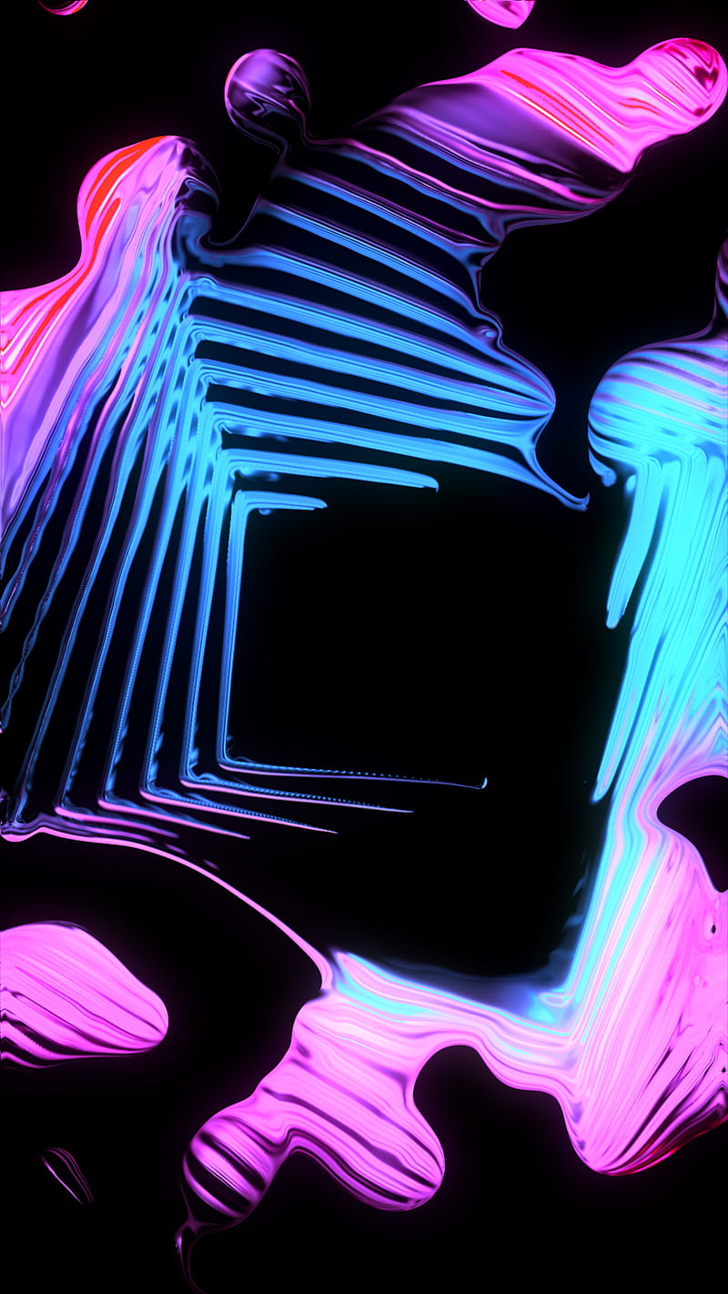 Neon Liquid, Electric, Glow, Neon, abstract, amoled, art, liquid, oled, pink, HD phone wallpaper
