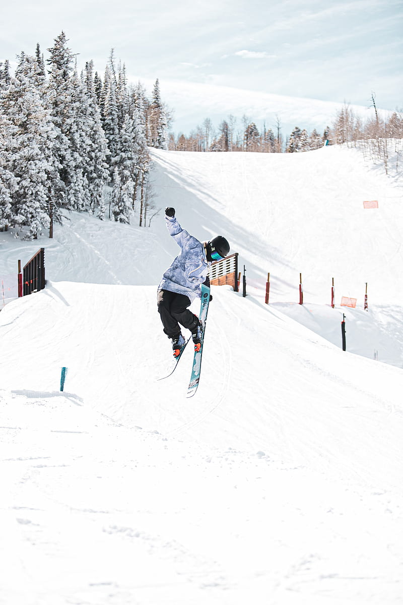 skier, ski, jump, stunt, extreme, HD phone wallpaper