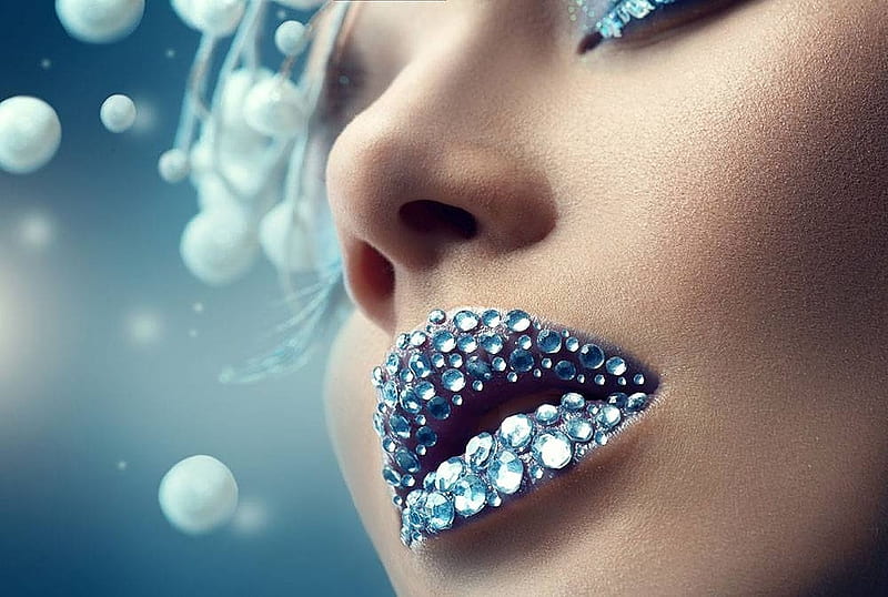 ღ, Woman, Blue, Makeup, Iips, HD wallpaper | Peakpx