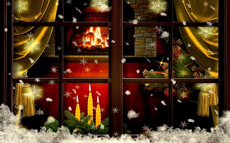 Download Cozy Winter Evening Near The Fireplace Wallpaper  Wallpaperscom