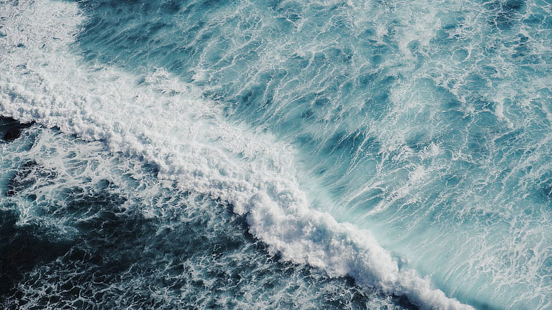 Aerial View Of Ocean Foam Surf Sea Water Ocean, HD wallpaper
