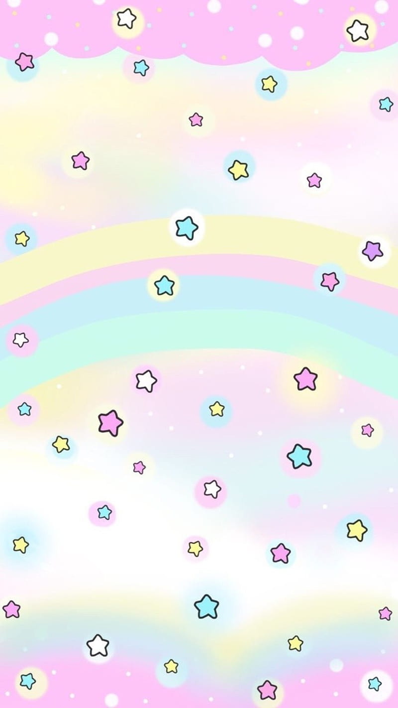 Stars, cute, pastel, pattern, rainbow, HD phone wallpaper | Peakpx