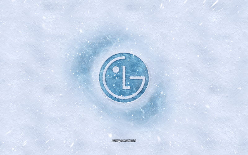 LG logo, winter concepts, snow texture, snow background, LG emblem, winter art, LG, LG Electronics, HD wallpaper