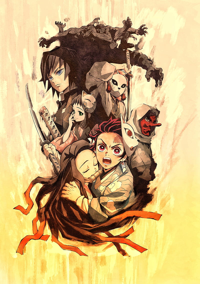 Drawing Tanjiro, Nezuko, Zenitsu and Inoske from Demon Slayer 