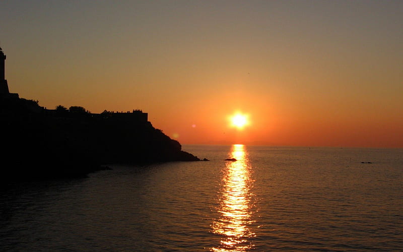 Sunset on Portoferraio, Isola d'Elba, Italy, portoferraio, elba, sunset, tuscany, italy, HD wallpaper