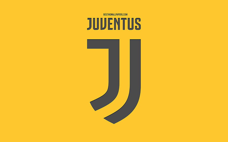 Juventus FC, yellow official color, new logo, new emblem, yellow background, Italian football club, stylish background, Serie A, Italy, football, Juve, HD wallpaper