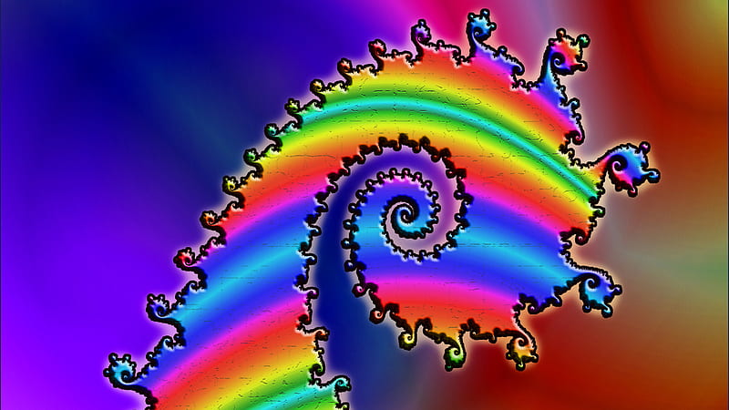 Rainbow Freaky Fractal Trippy, HD wallpaper