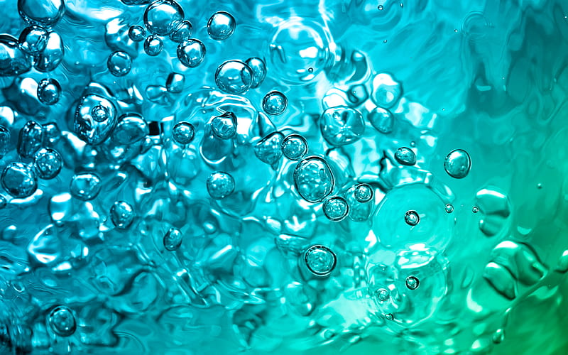 water bubbles texture, underwater, bubbles in water, water textures, blue water background, macro, HD wallpaper