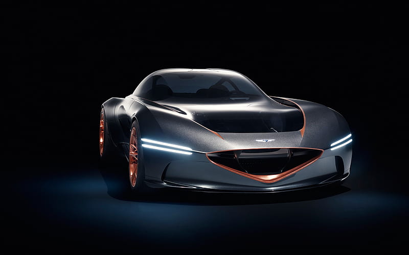 Genesis Essentia Concept, darkness, 2018 cars, headlights, concept cars, Genesis, HD wallpaper