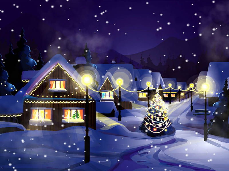 Christmas Snowfall Animated for Windows - Christmas Animated, Snow Village  Christmas, HD wallpaper | Peakpx