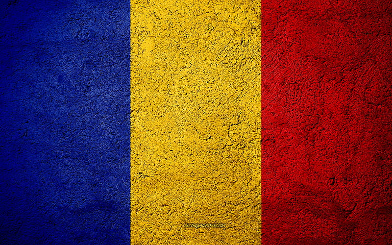 Flag of Romania, concrete texture, stone background, Romania flag, Europe, Romania, flags on stone, HD wallpaper