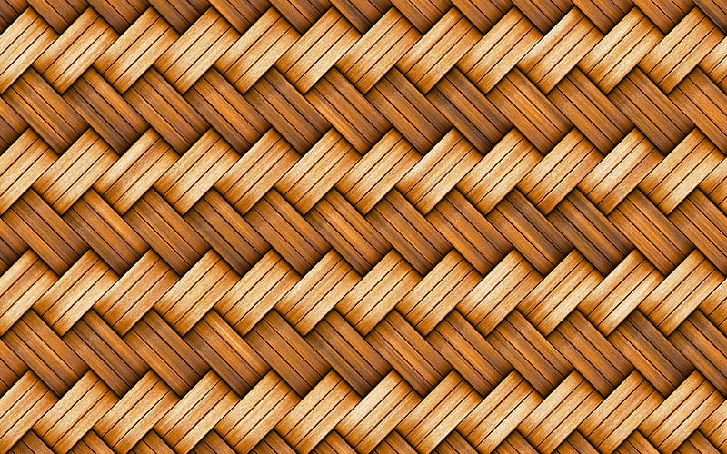 wooden weaving texture, close-up, wickerwork, wooden backgrounds, macro, wooden textures, brown background, brown wood, HD wallpaper