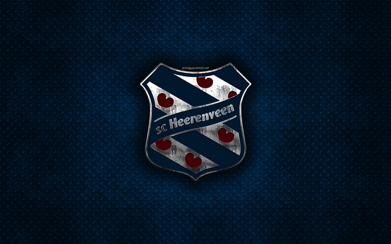 SC Heerenveen, Dutch football club, blue metal texture, metal logo, emblem, Heavenven, Netherlands, Eredivisie, Premier Division, creative art, football, HD wallpaper