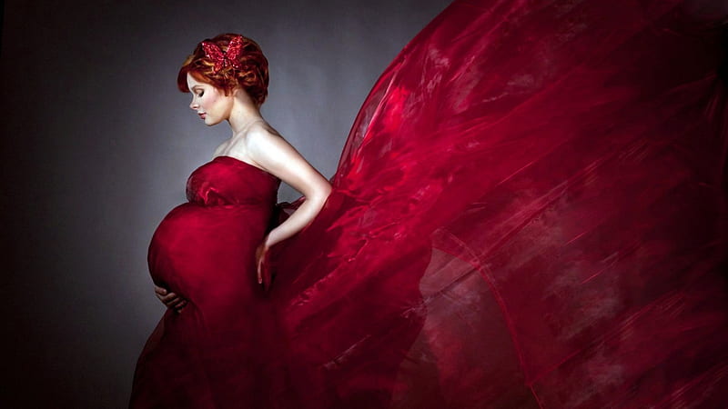 pregnant woman modeling, dress, pregnant, modeling, woman, HD wallpaper